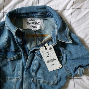 NWT Good American x Zara Denim Utility Jumpsuit | Limited Edition